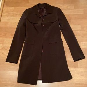Elie Tahari Brown Long Jacket size 2